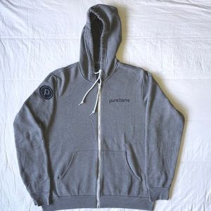 Pure Barre branded zip-up hoodie